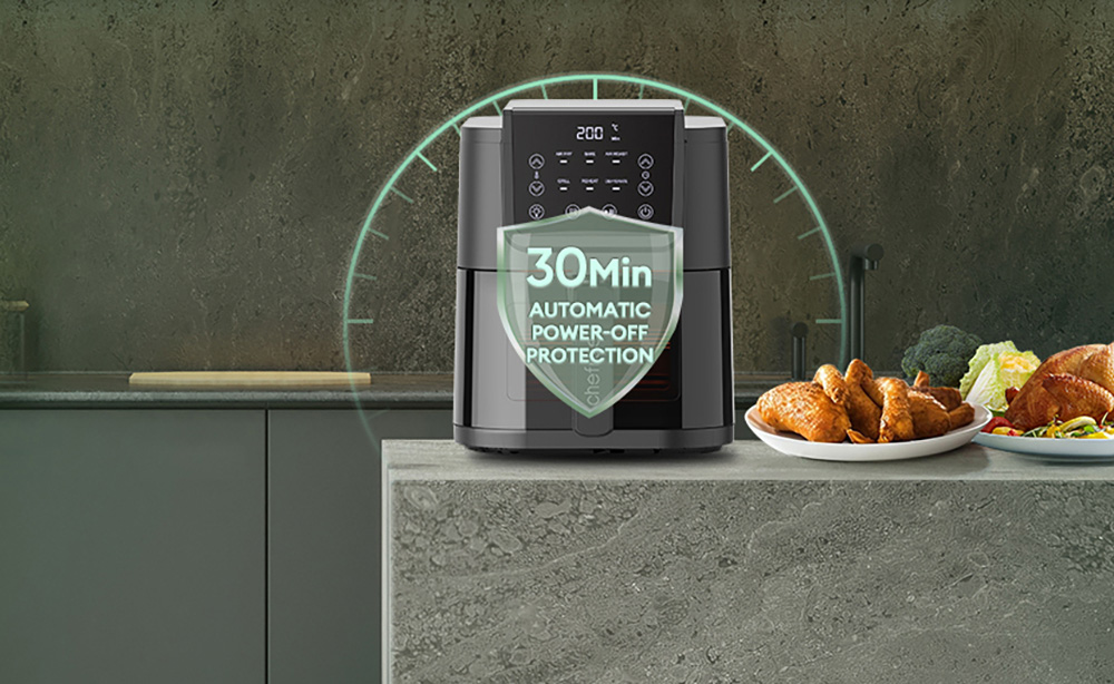 Chefree AFW01 6 in 1 Air Fryer Toaster, kapacita 5 l, výkon 1500 W, rýchla cirkulácia vzduchu, viditeľné okienko, LED dotykový displej, 100+ receptov online