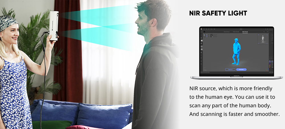 3DMakerpro Lynx 3D Scanner Standard Edition, 0.10mm Accuracy, 0.30mm Resolution, 10fps Frame Rate, Visual Tracking, 250x400mm Single Capture Range