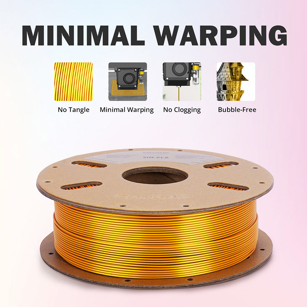 ERYONE Dual Color Silk PLA Filament 1kg - Black & Dark Gold
