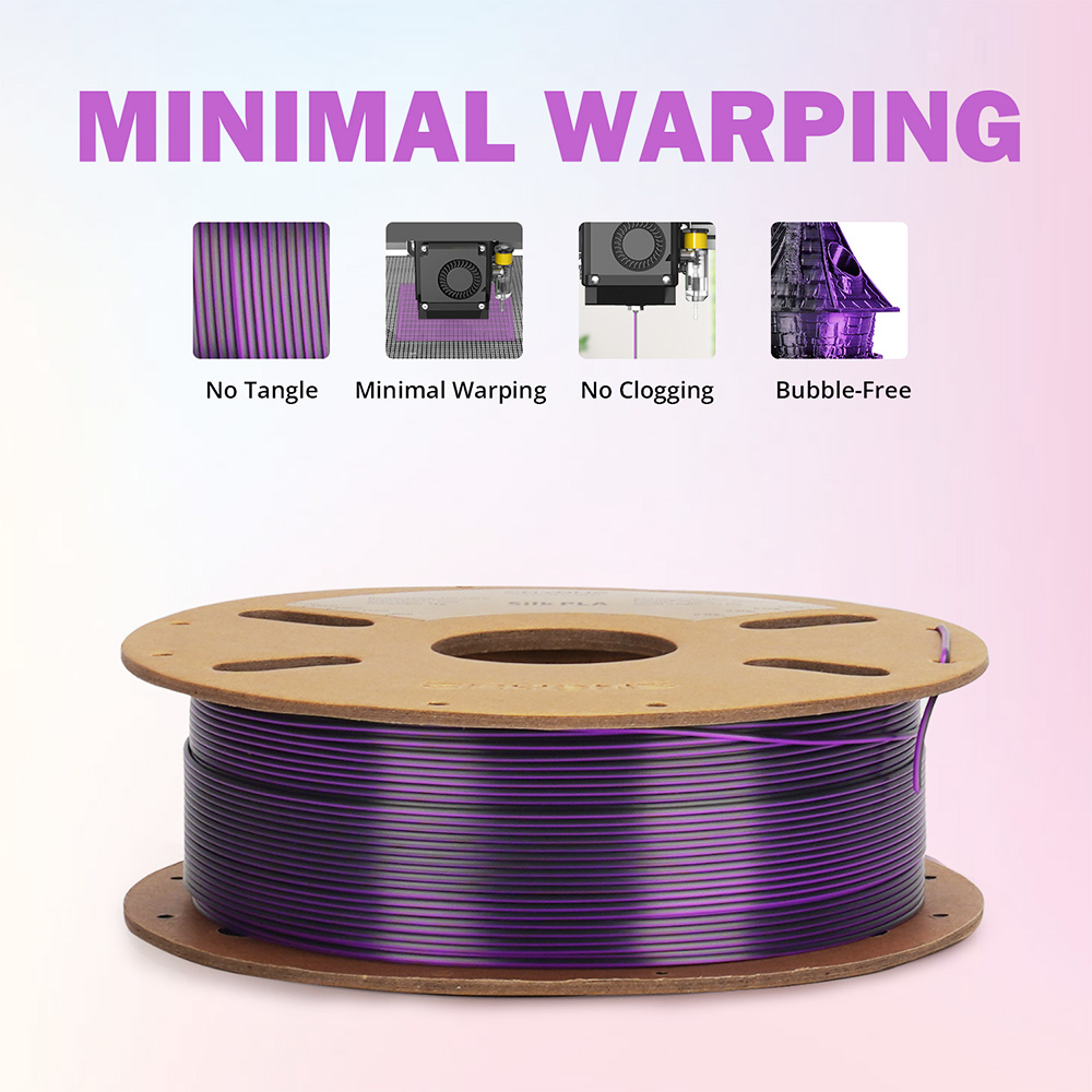 ERYONE Dual Color Silk PLA Filament 1kg - Black & Purple