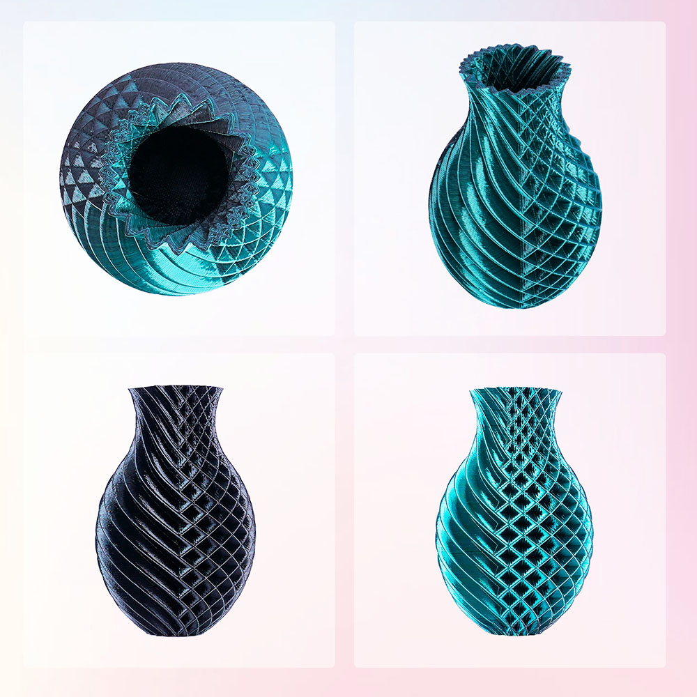 ERYONE Dual Color Silk PLA Filament 1kg - Dark Green & Black