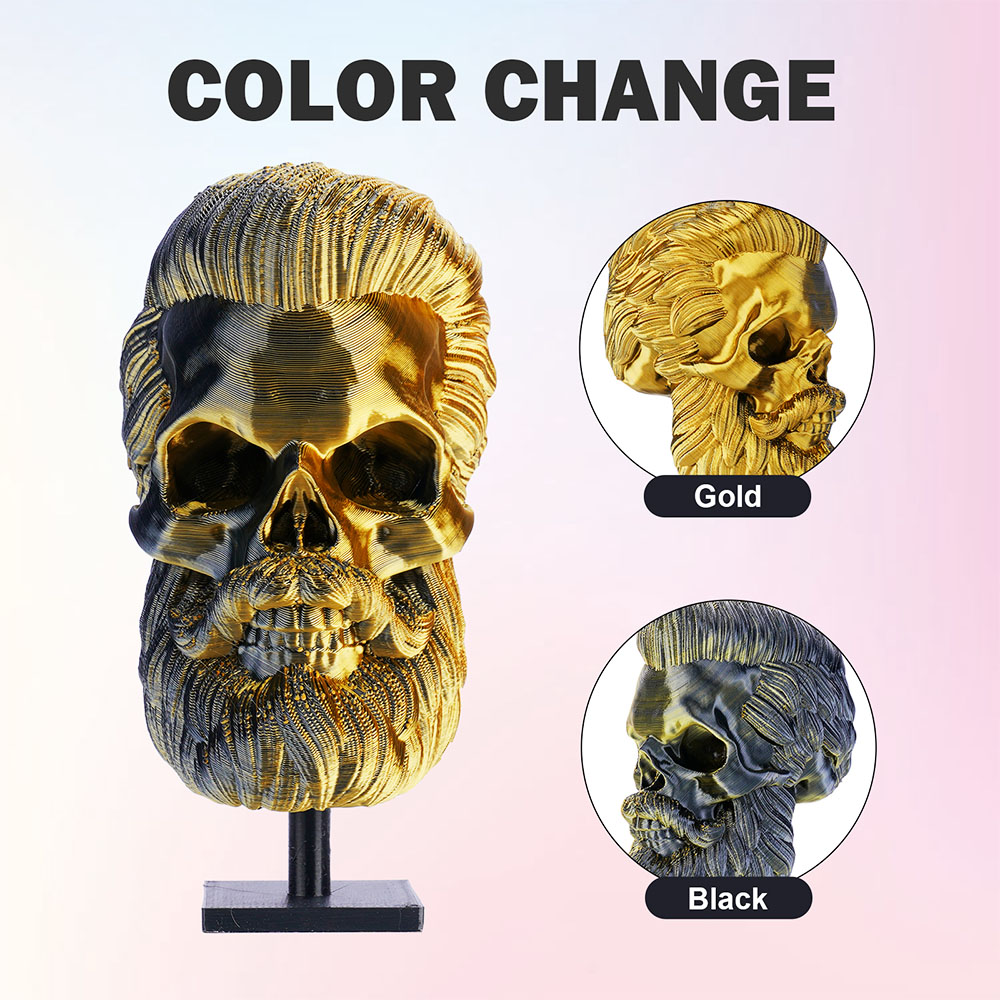 ERYONE Dual Color Silk PLA Filament 1kg - Black & Dark Gold