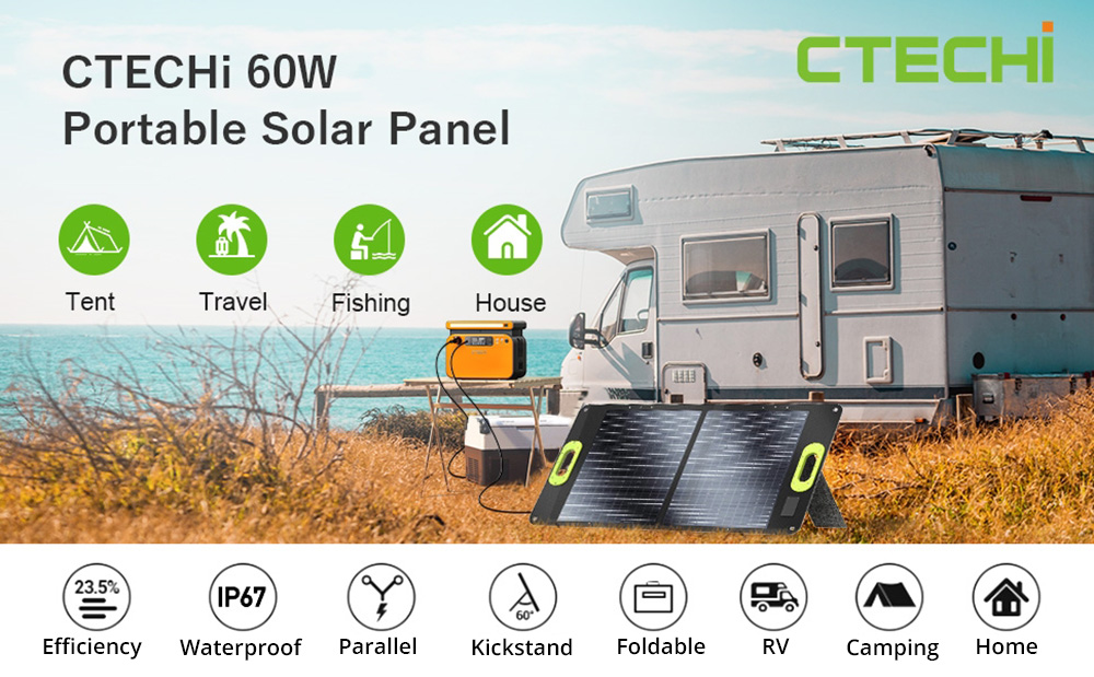 CTECHi SP-60 60W skladací solárny panel