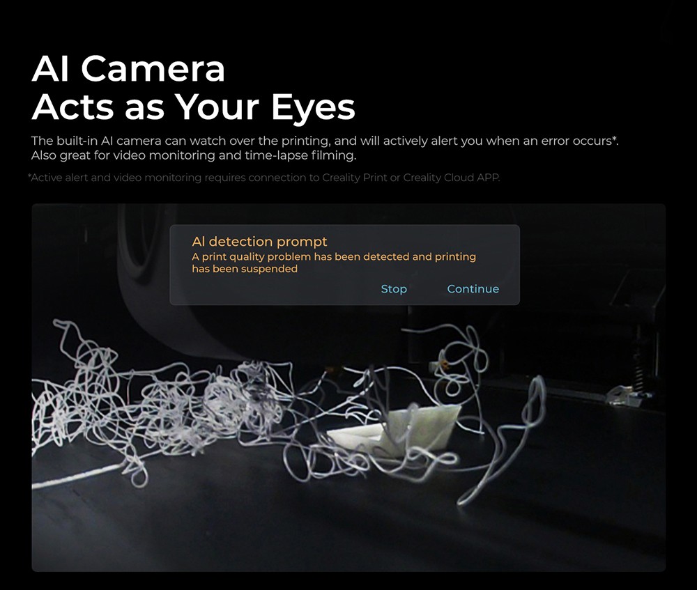 Creality K1C 3D Printer, 600mm/s Max Speed, Auto Leveling, AI Camera, Quick Swap Nozzle, All Metal Extruder, Prints Carbon Fiber, Air Filter and Silent Mode