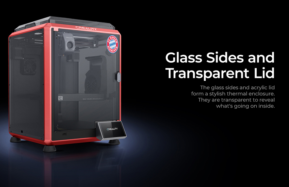 Creality K1C 3D Printer, 600mm/s Max Speed, Auto Leveling, AI Camera, Quick Swap Nozzle, All Metal Extruder, Prints Carbon Fiber, Air Filter and Silent Mode