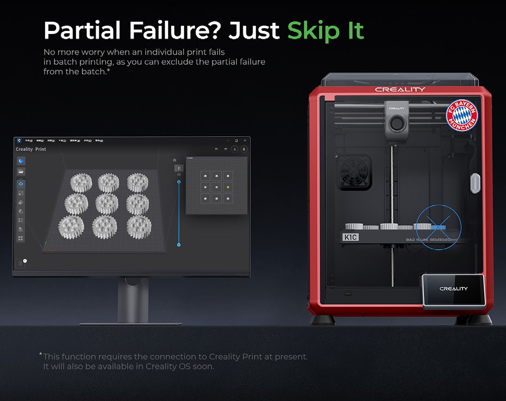 Creality K1C 3D Printer, 600mm/s Max Speed, Auto Leveling, AI Camera, Quick Swap Nozzle, All Metal Extruder, Prints Carbon Fiber, Air Filter and Silent Mode