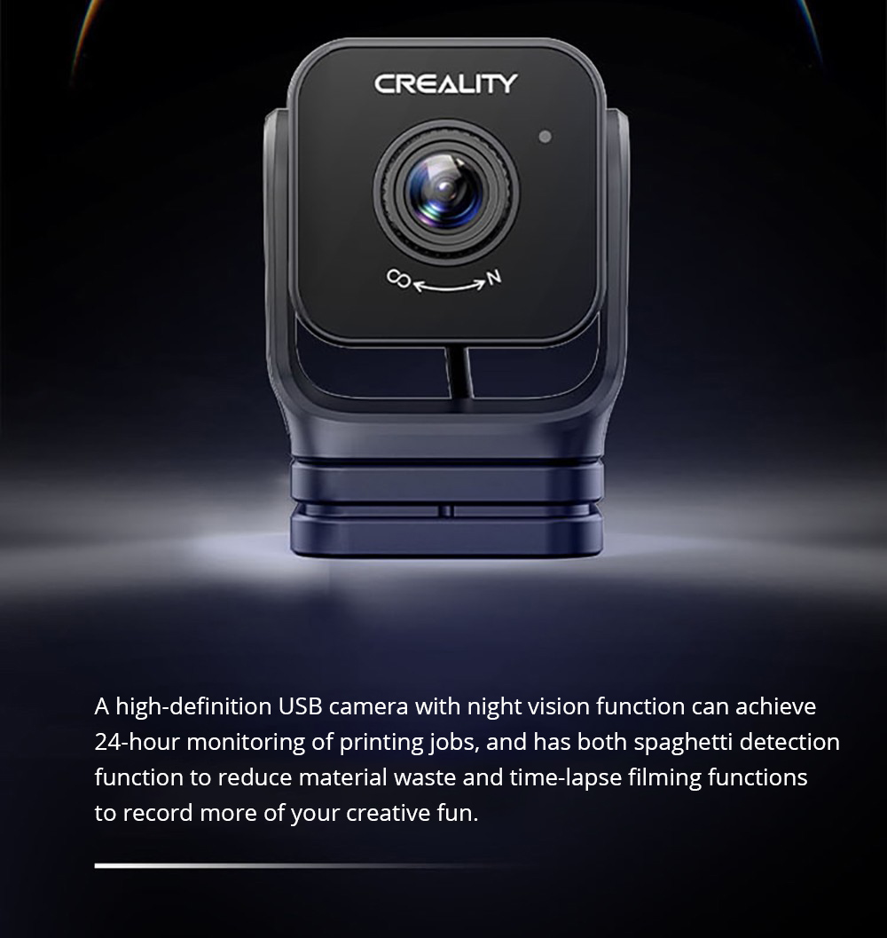Kamera Creality Nebula, rozlíšenie 1920x1080, monitorovanie v reálnom čase, časozberné snímanie, nastaviteľné zaostrenie, pre Creality Sonic Pad / Nebula Pad / Ender-3 V3 KE / CR-10 SE