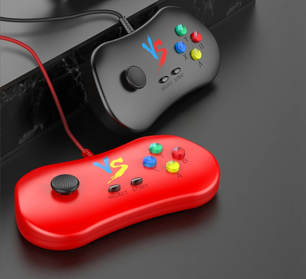 D41 2-in-1 Handheld Game Console Power Bank, 3.5 inch LCD Screen, 500 Games, Built-in USB Cable and 3 Date Cables for Mobile Phone Charging, Support Dual Gamepads Connection and HD Output, 8000mAh Battery - Black+Red+Blue