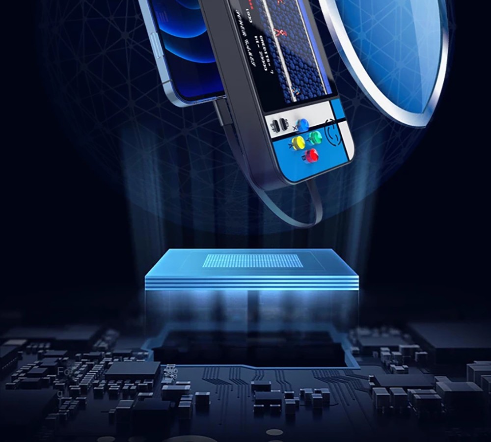 D41 2-in-1 Handheld Game Console Power Bank, 3.5 inch LCD Screen, 500 Games, Built-in USB Cable and 3 Date Cables for Mobile Phone Charging, Support Dual Gamepads Connection and HD Output, 8000mAh Battery - Black+Red+Blue