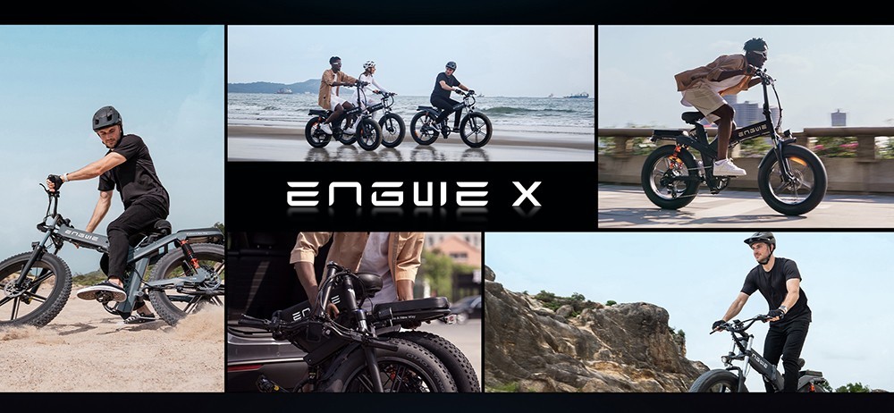 ENGWE X24 Electric Bike 24*4.0 inch Fat Tire 50km/h Max Speed 48V 1000W Motor 19.2Ah batéria pre 100km dojazd 150kg zaťaženie Shimano 8-rýchlostné duálne hydraulické kotúčové brzdy - čierne