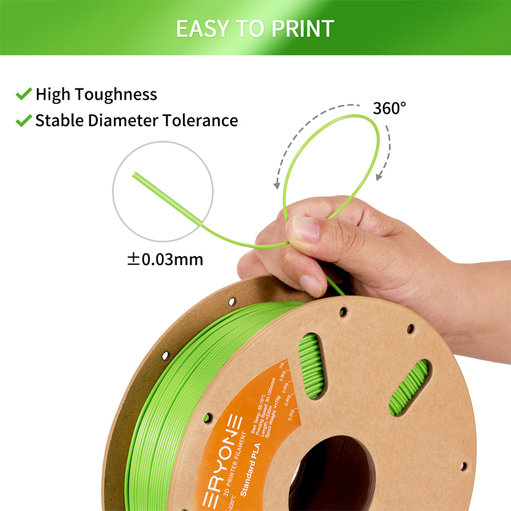 Eryone Standard PLA Filament 1kg - Apple Green