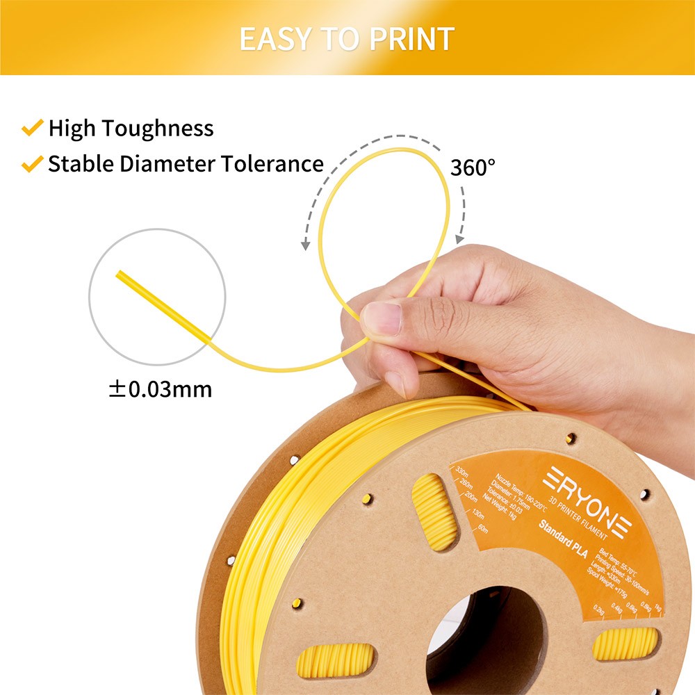 Eryone Standard PLA Filament 1kg - Mango Yellow