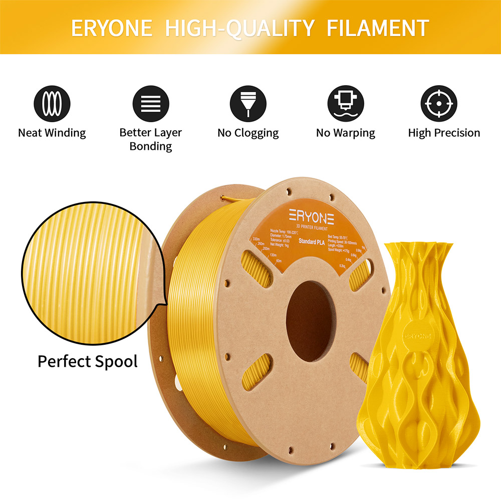 Eryone Standard PLA Filament 1kg - Mango Yellow