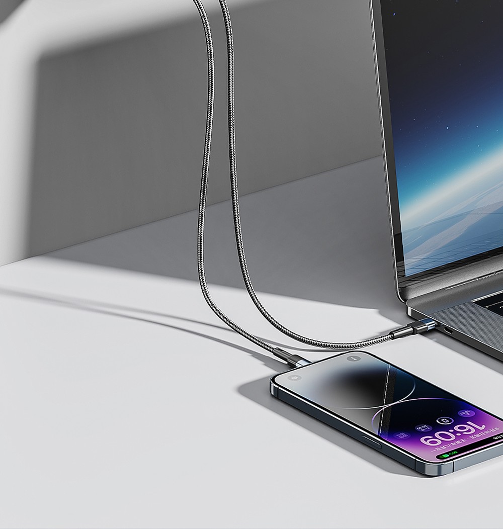 ESSAGER 33W GaN Charger, USB-A + Type-C, PD 3.0 QC 3.0 Fast Charging, Intelligent Charging Protection, for iPhone iPad Xiaomi Mobile Phone Tablet, EU Plug - Black