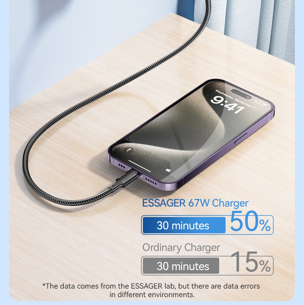 ESSAGER 67W Triple Ports GaN Charger EU Plug Black