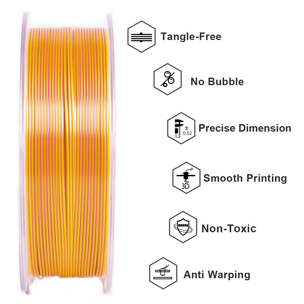 Geeetech Dual Color Silk PLA Filament 1kg - zlatý a medený