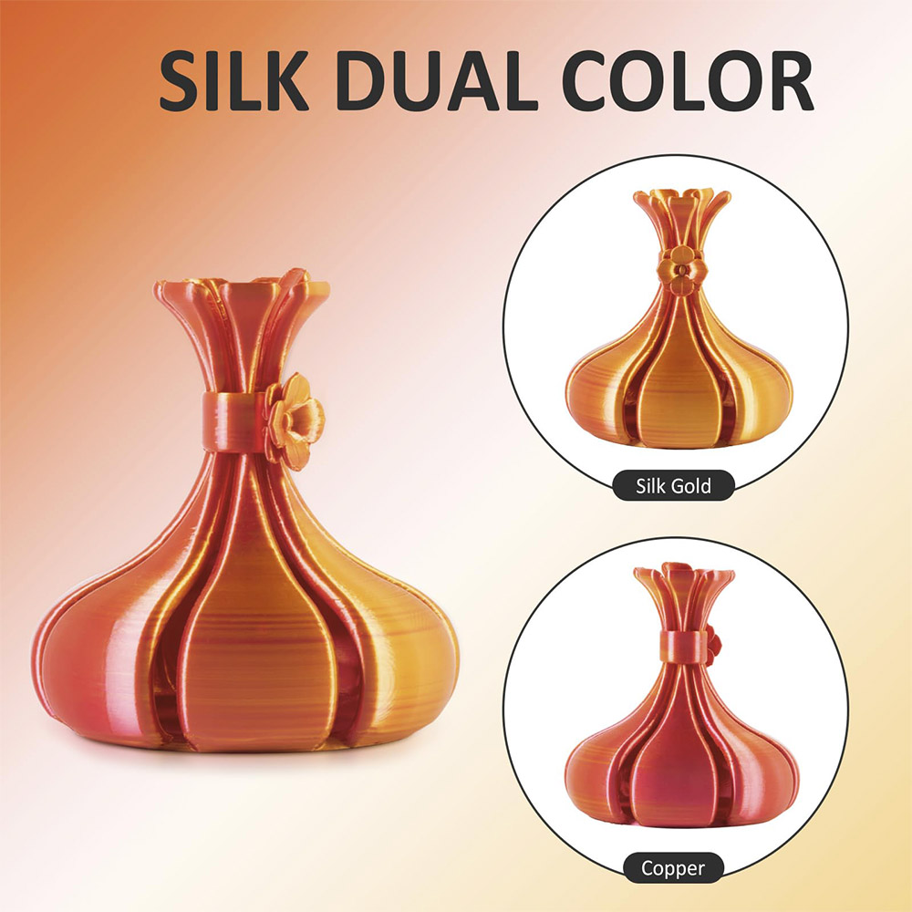 Geeetech Dual Color Silk PLA Filament 1 kg - zlatý a medený