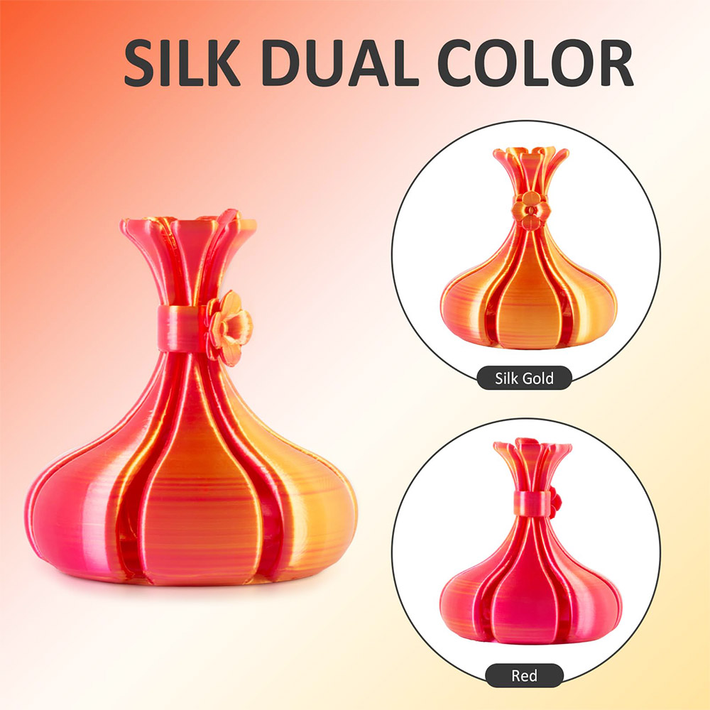 Geeetech Dual Color Silk PLA Filament 1 kg - zlatý a červený