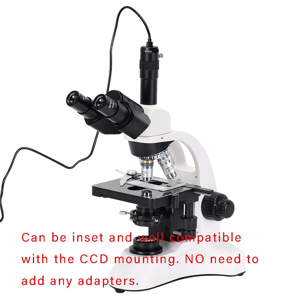HAYEAR 5MP Type-C USB2.0 Microscope Camera Built-in 0.5X Ocular Adapter HD Electronic Digital Eyepiece for Stereo Biological Microscope