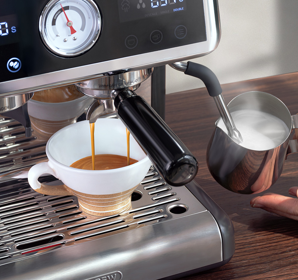 Kávovar HiBREW H7A Espresso, tlak 20 barov, systém dvoch kotlov, 30 úrovní mletia, kapacita 250 g kávových zŕn, dotykový LCD displej