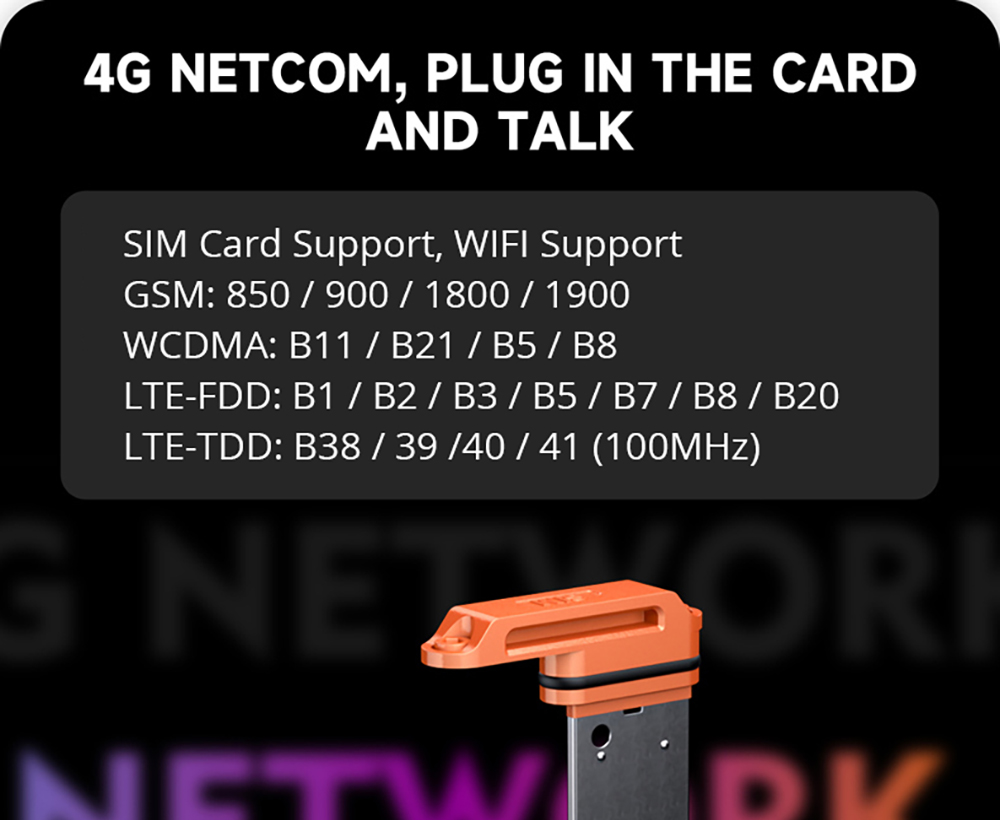 LOKMAT APPLLP 4 MAX Android Smartwatch Fitness Tracker, 2.02'' TFT Touch Screen, 4GB RAM 64GB ROM, Dual Camera - Orange