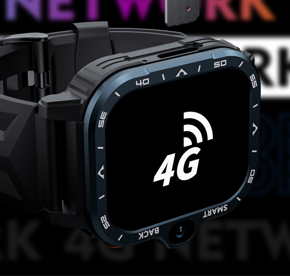 LOKMAT APPLLP 4 MAX Android Smartwatch Fitness Tracker, 2.02'' TFT Touch Screen, 4GB RAM 64GB ROM, Dual Camera - Orange