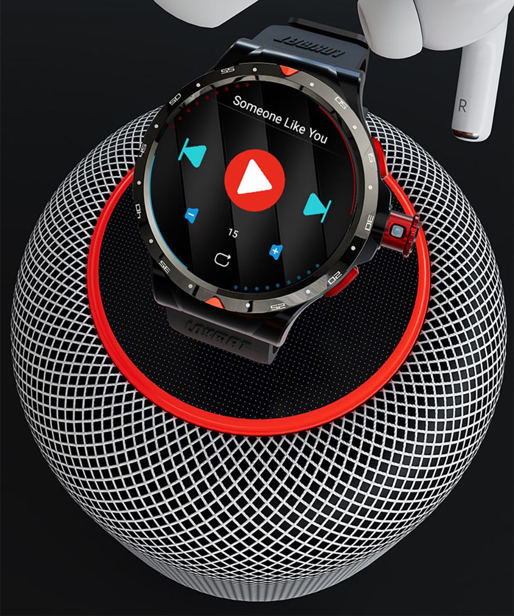 LOKMAT APPLLP 5 Pro Smartwatch, 1.43'' HD Screen, 4G Network Calling, 4GB RAM 64GB ROM, Heart Rate Blood Oxygen Monitor - Black