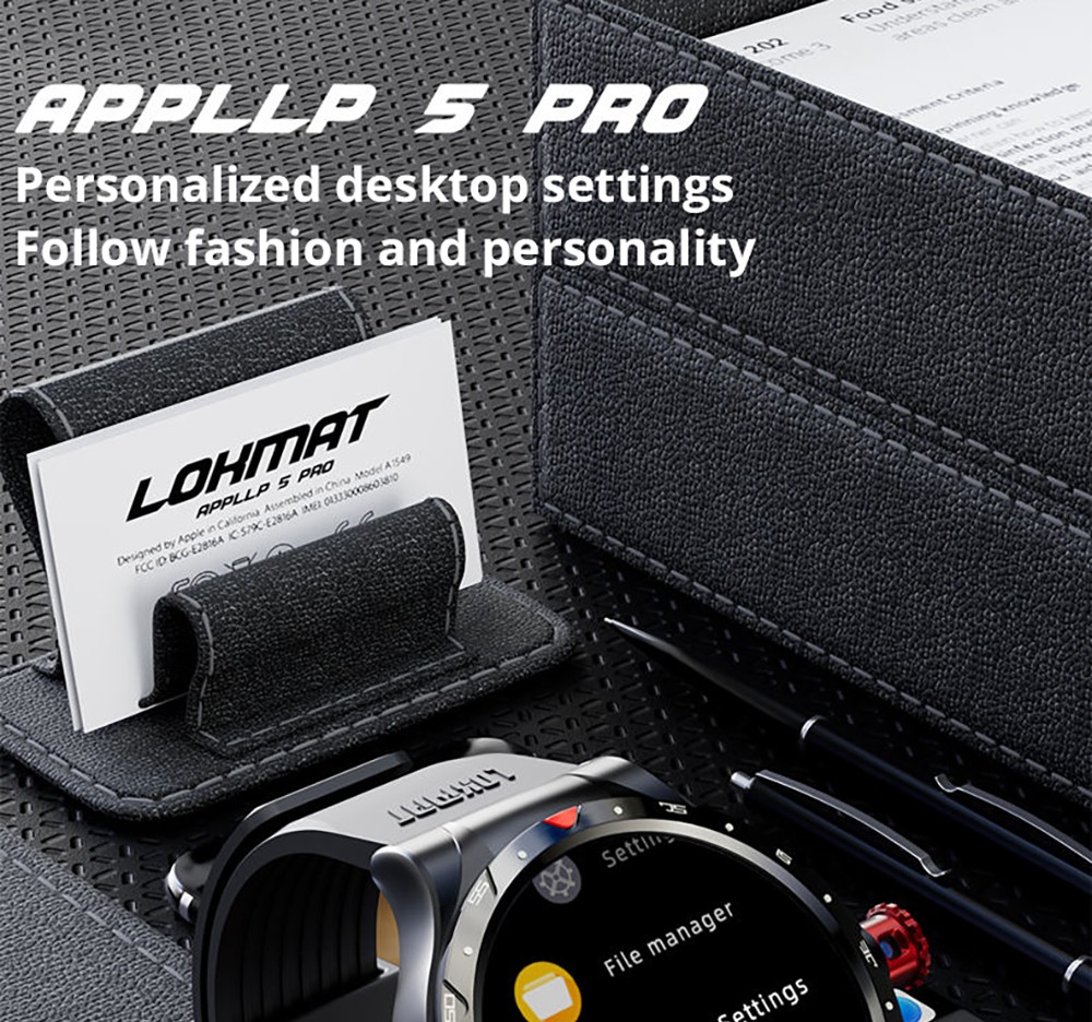 LOKMAT APPLLP 5 Pro Smartwatch, 1.43'' HD Screen, 4G Network Calling, 4GB RAM 64GB ROM, Heart Rate Blood Oxygen Monitor - Black