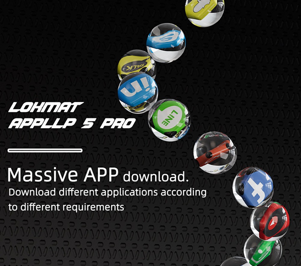 LOKMAT APPLLP 5 Pro Smartwatch, 1.43'' HD Screen, 4G Network Calling, 4GB RAM 64GB ROM, Heart Rate Blood Oxygen Monitor - Black