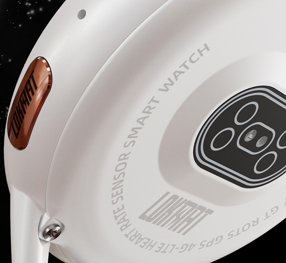 LOKMAT SKY GT Smartwatch Heart Rate Monitor, 1.43'' AMOLED LCD Screen, 4G Calling, Bluetooth 5.0, GPS Position - Black