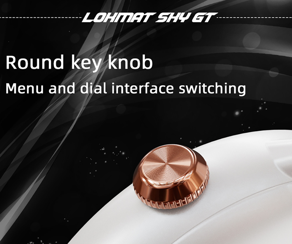 LOKMAT SKY GT Smartwatch Heart Rate Monitor, 1.43'' AMOLED LCD Screen, 4G Calling, Bluetooth 5.0, GPS Position - Black