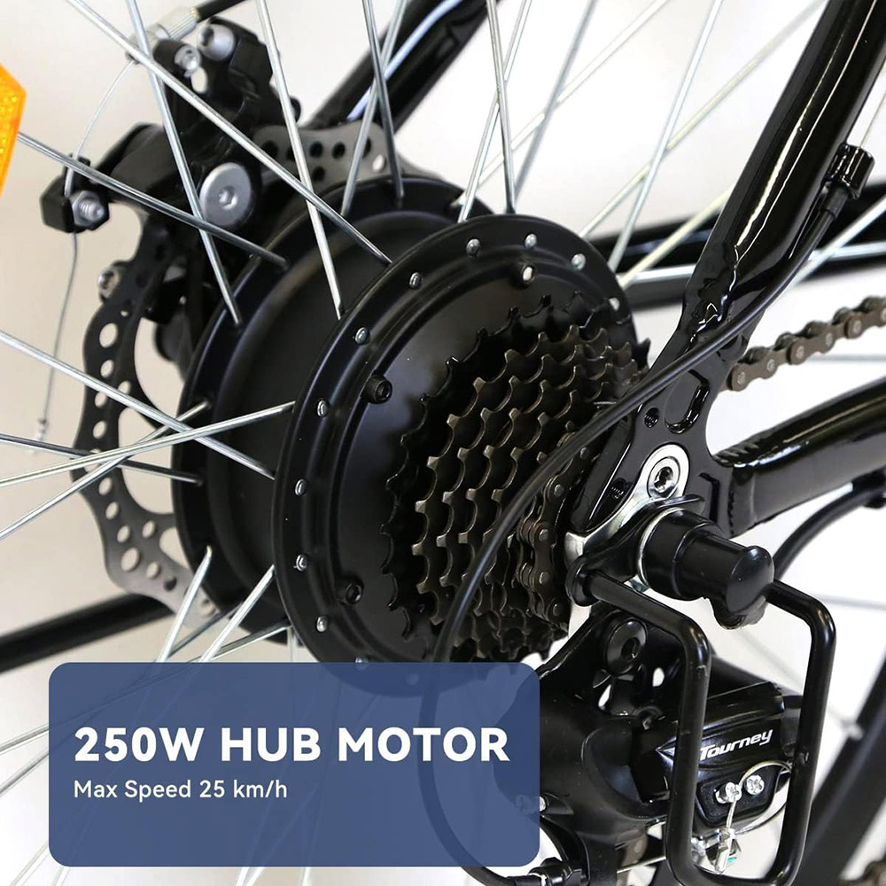 Myatu M0126 Spoked Wheel Electric Bike, 250W Motor 36V 12.5Ah batéria Maximálna rýchlosť 25km/h Dojazd 50mil Shimano 21 rýchlostí