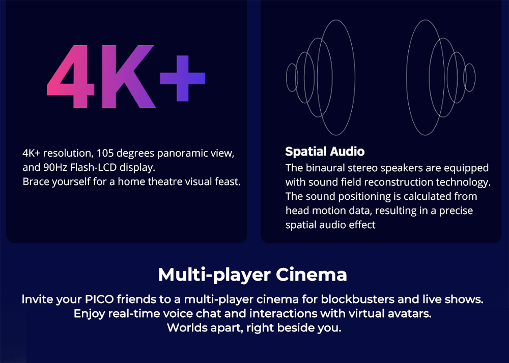 PICO 4 VR Headset, 8GB+256GB, WiFi 6 Bluetooth 5.1 - Chinese Version