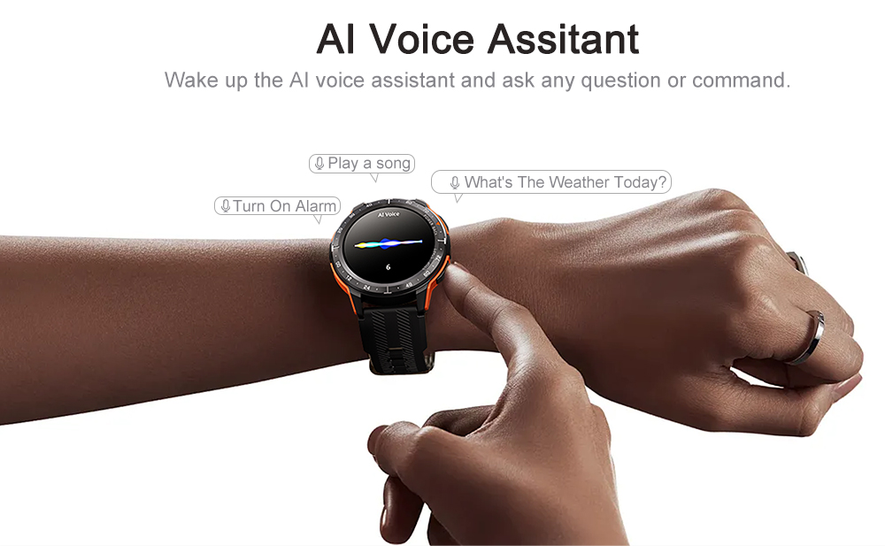 VIRAN W101 Smartwatch for Men, 1.43' AMOLED Display, Blood Pressure SpO2 Heart Rate Sleep Monitor, Waterproof Rugged Watch - Coffee Color