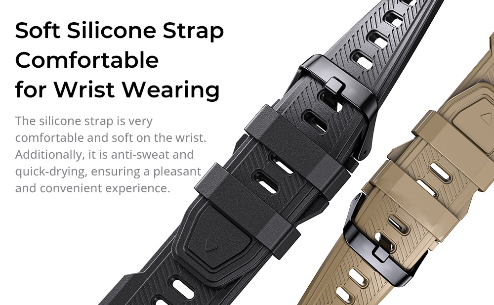 VIRAN W101 Smartwatch for Men, 1.43' AMOLED Display, Blood Pressure SpO2 Heart Rate Sleep Monitor, Waterproof Rugged Watch - Coffee Color