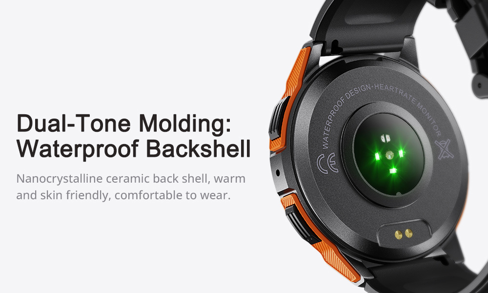 VIRAN W101 Smartwatch for Men, 1.43' AMOLED Display, Blood Pressure SpO2 Heart Rate Sleep Monitor, Waterproof Rugged Watch - Coffee Color