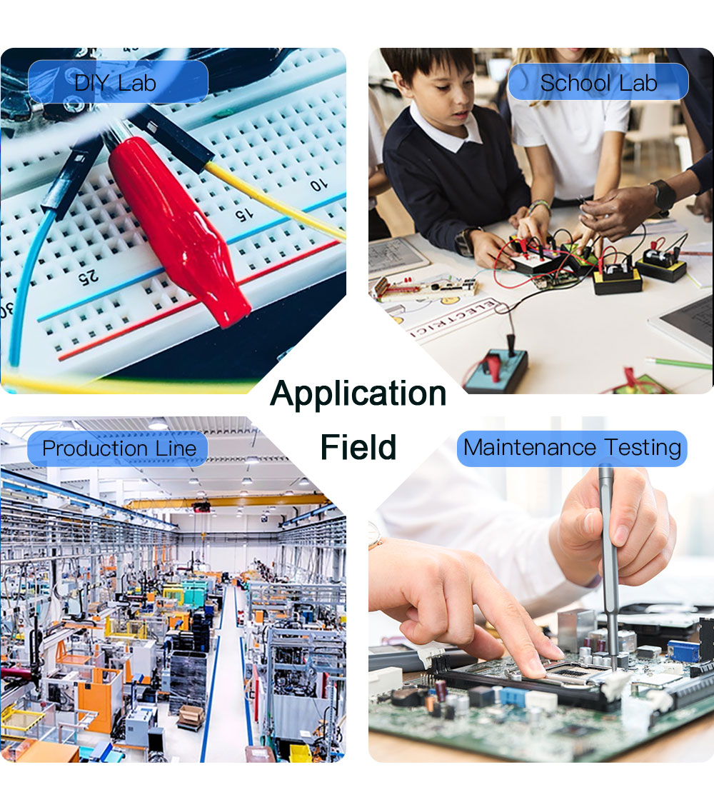 WANPTEK TPS305 Voltage Regulator, High Precision Adjustable DC Power Supply, 30V 5A, USB-A Type-C Fast Charge, 4-Digit Display, Low Noise - Black, EU Plug