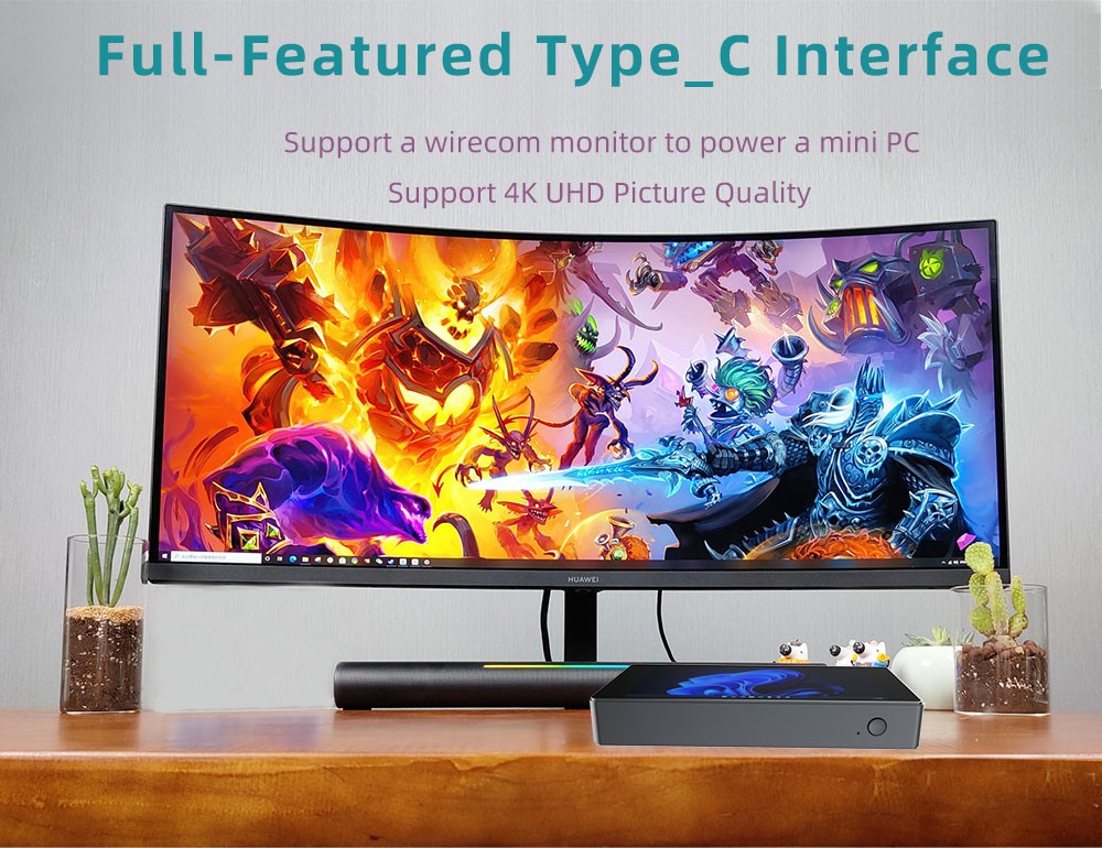 Meenhong JX2 5.5 inch Touchscreen Mini PC,1920x1080 FHD, Intel N5105 4 Cores Up to 2.9GHz, 8GB DDR4 RAM 256GB SSD, HDMI+Type-C 4K@60Hz Dual Screen Display, Dual-band WiFi 6 Bluetooth 5.2, 1*RJ45 1*HDMI 3*USB3.0 - EU