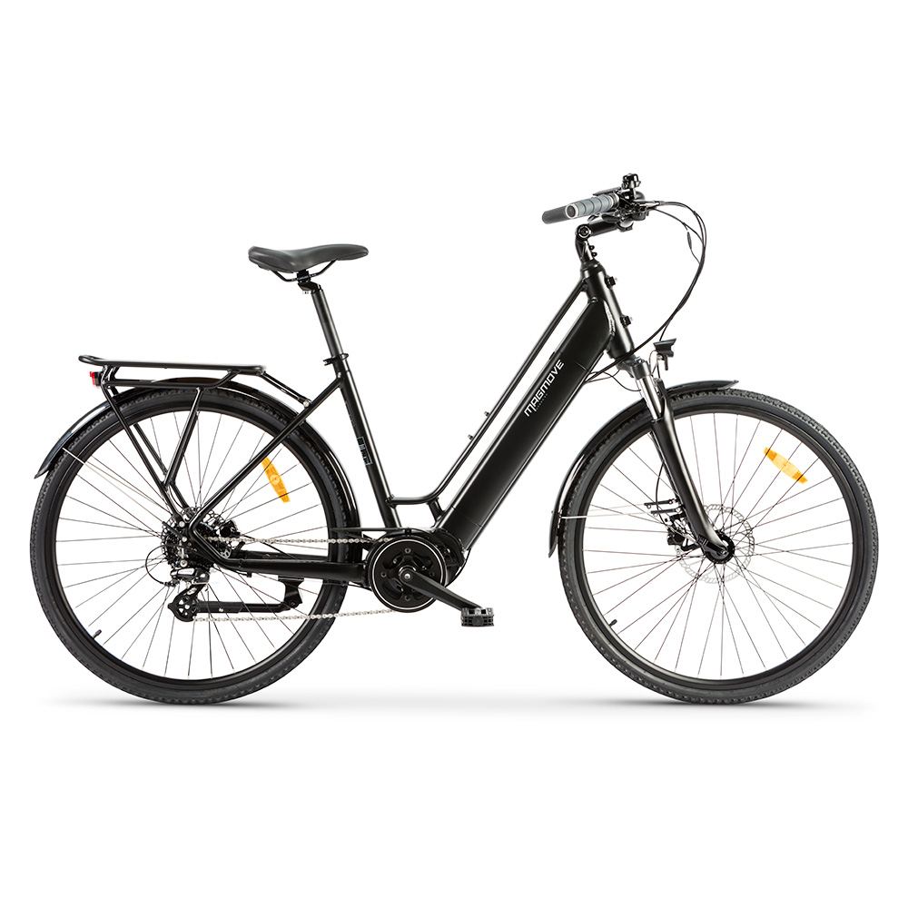 MAGMOVE CEH55M 28 Inch City Electric Bike Bafang Mid-Drive 250W Motor 25Km/h Speed 36V 13Ah LISHEN Detachable Battery 100KM Max Range 150KG Load Double Disc Brakes Shimano 8-Speed Gear Front Shock Absorption - Step Thru