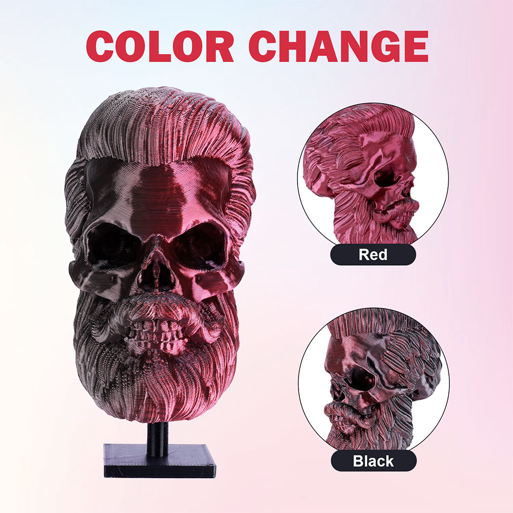 ERYONE Zweifarbiges Silk PLA-Filament 1 kg - Schwarz und Rot