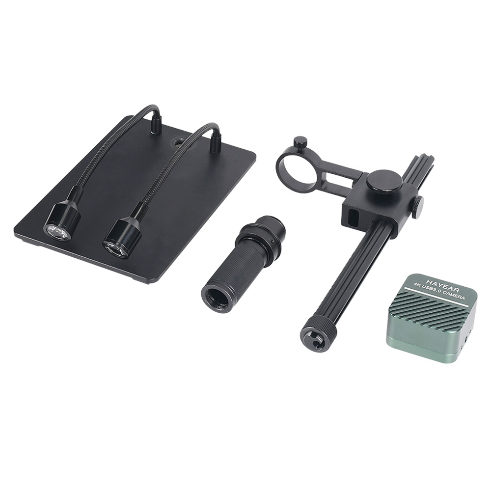 HAYEAR 4K Microscope Camera, with Dual Head Light Bracket, 8MP Eyepiece, USB 3.0 Interface, for Maintenance Recording Measurement