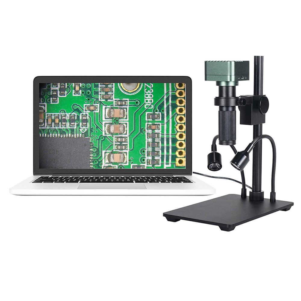 HAYEAR 4K Microscope Camera, with Dual Head Light Bracket, 8MP Eyepiece, USB 3.0 Interface, for Maintenance Recording Measurement