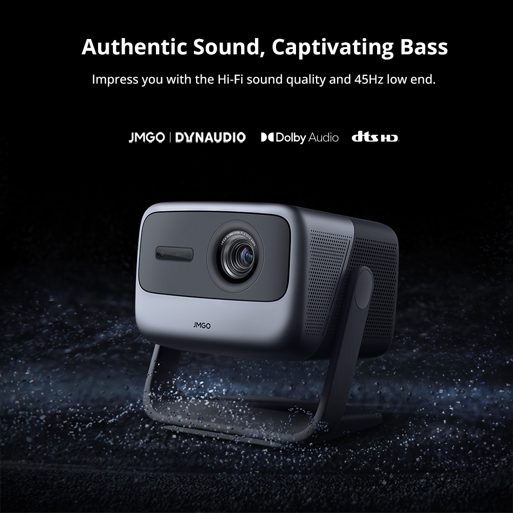 JMGO N1 Ultra 4K Triple Laser Projector, 360&deg; Freestyle Gimbal, 2200 CVIA Lumen, HDR 10, 10W*2 Dynaudio Speakers, Instant Keystone Correction - EU Plug