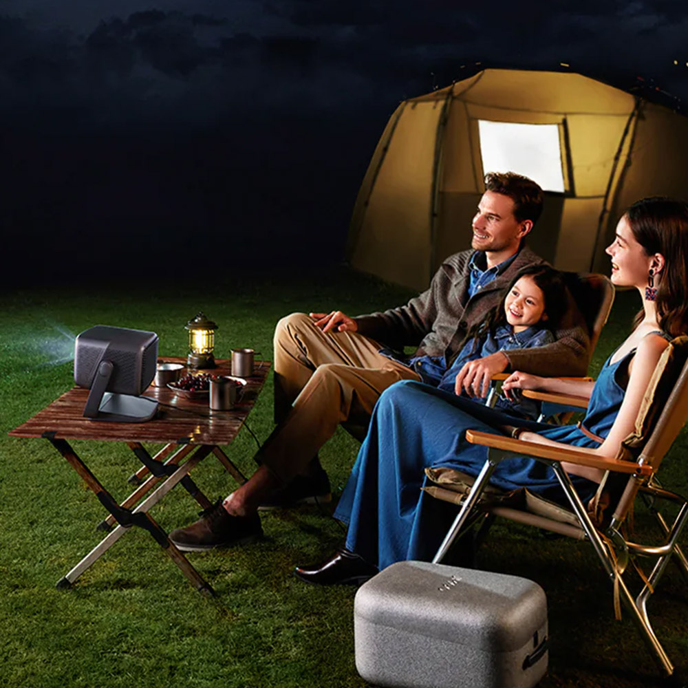 JMGO N1 Pro 1080P Triple Laser Projector with Flexible Gimbal Adjustment, 4K Decoding Supported, 1500 CVIA Lumens, Instant Keystone Correction, 10W*2 Dynaudio Speakers - EU Plug