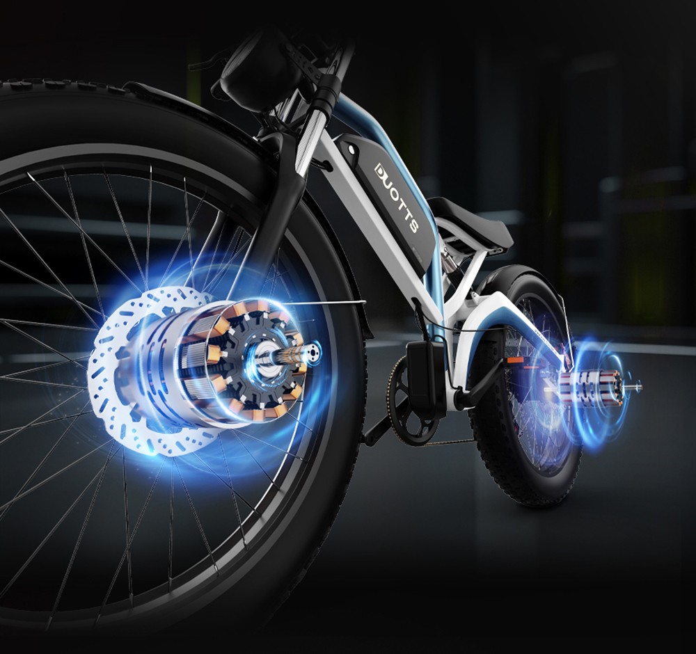 DUOTTS N26 Electric Bike, 750W*2 Motors, 55km/h Max Speed, 26*4.0