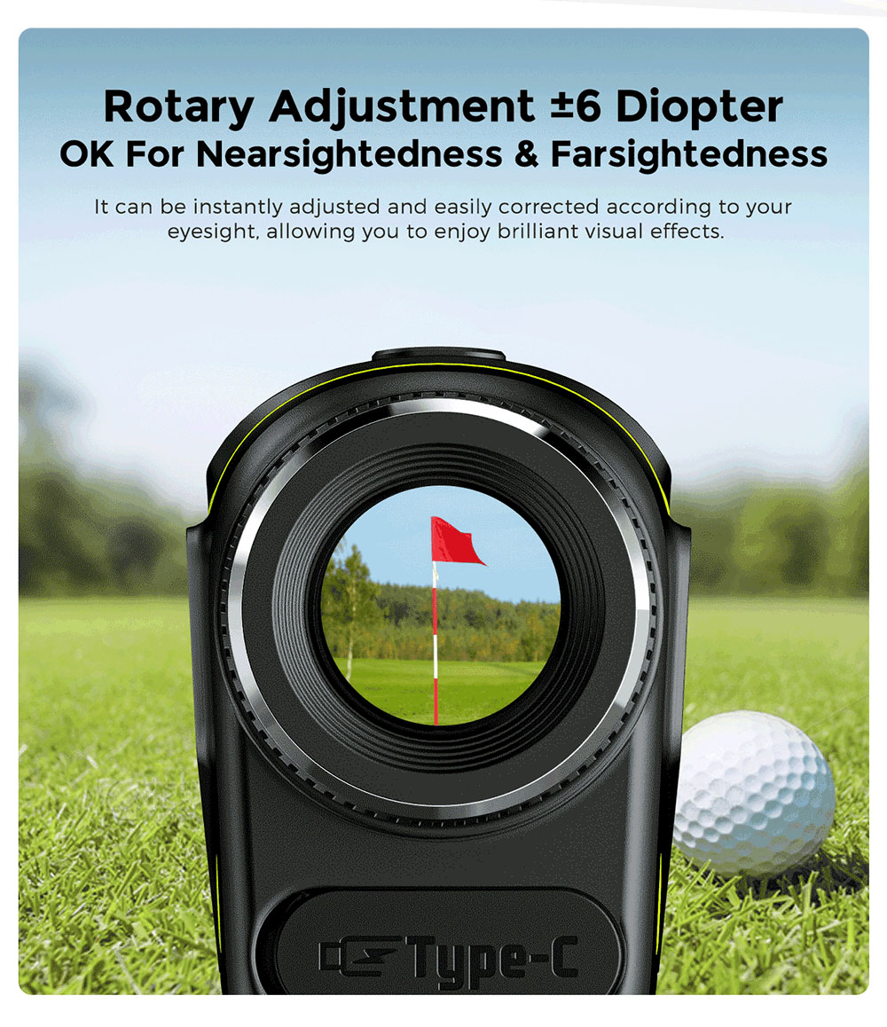 FOSSiBOT C1000 Pro Golf Rangefinder, Green & Red OLED Display, 0.06s Measure Speed, 1000m Measurement Range, IP54 Waterproof