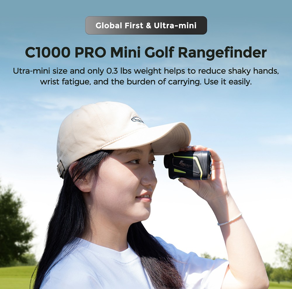 FOSSiBOT C1000 Pro Golf Rangefinder, Green & Red OLED Display, 0.06s Measure Speed, 1000m Measurement Range, IP54 Waterproof