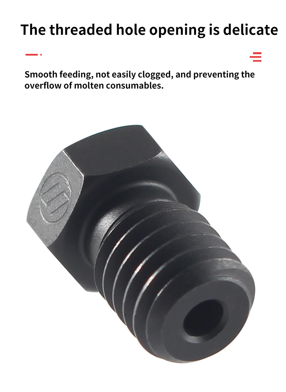 FYSETC E3D V6 0.6mm Tungsten Carbide Nozzle for VORON2.4/Trident/MK3S Printer