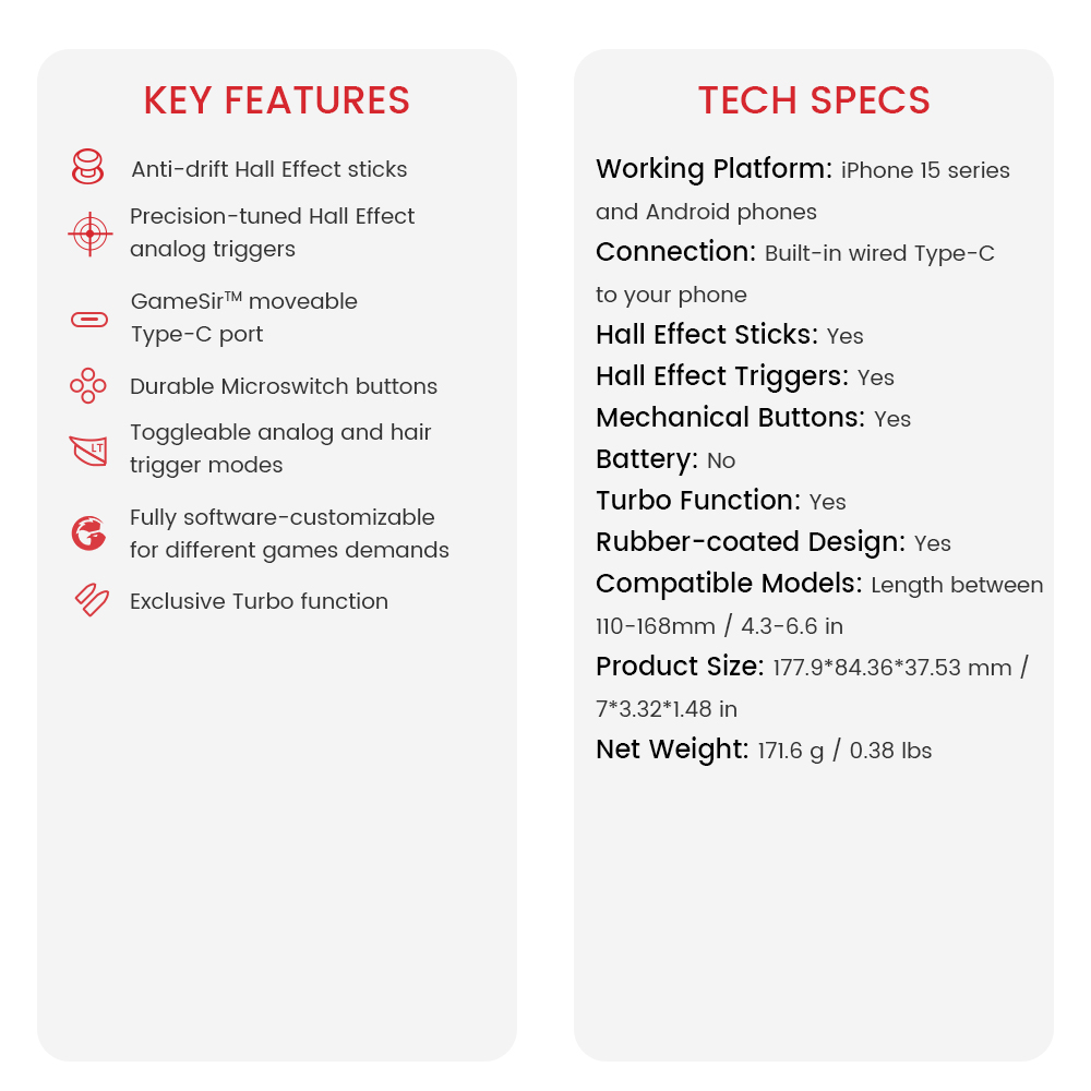 GameSir X2s Type-C Mobile Phone Gaming Controller - Purple