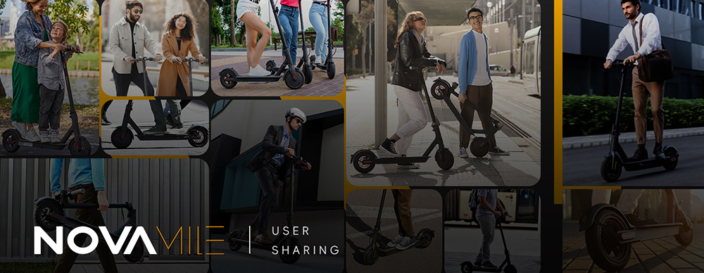 NOVAMILE N20 Electric Scooter 350W Motor 36V 10Ah Battery, 25km/h Max Speed, Dual Disc Brakes, 265lbs Payload, 8.5